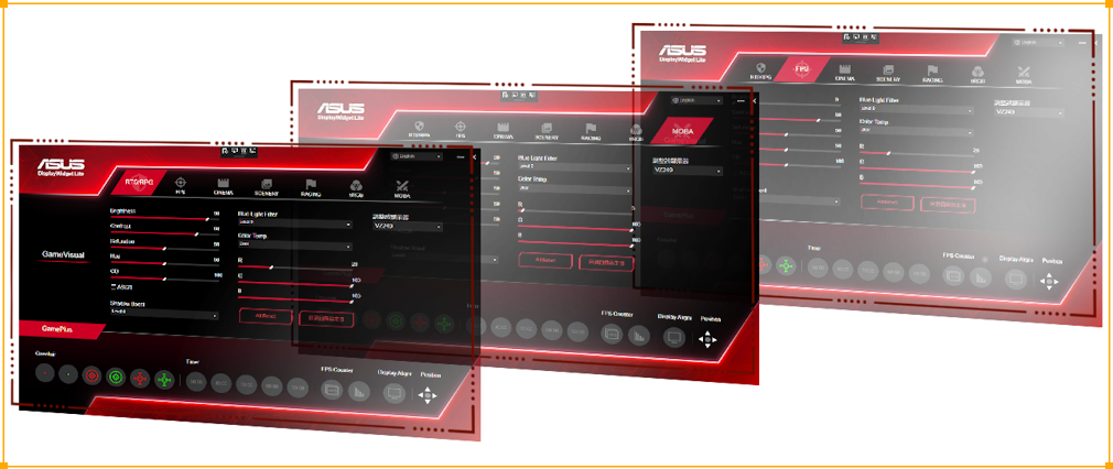 Die Benutzeroberfläche der Displaywidget Lite Software