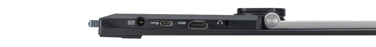 I/O ports with one USB-C with 60-watt power delivery, and HDMI® and an earphone jack