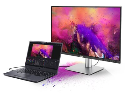 Verbindung zwischen ProArt Display PA278CFRV und einem Laptop über den USB-C-Anschluss