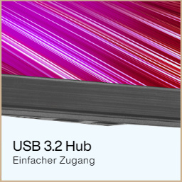 Der USB 3.2-Hub befindet sich an der vorderen Unterseite des Monitors, so dass Sie Ihre Geräte einfacher an den PA278CFRV anschließen können