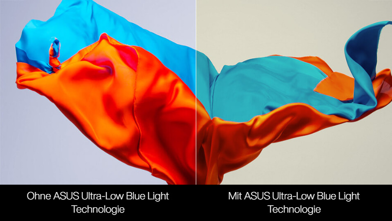 Vergleich von ProArt Display mit und ohne Low-BlueLight-Technologie