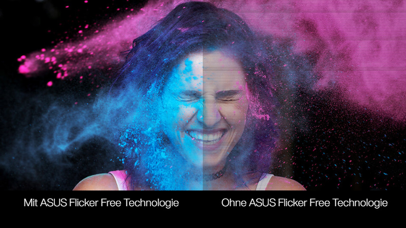 Vergleich des ProArt-Displays mit und ohne Flicker-free-Technologie