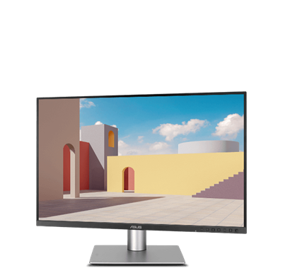 ProArt Display hat einen ergonomisch geformten Standfuß, der schwenkbar ist