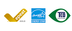 epeat GOLD, ENERGY STAR, TCO CERTIFIED logos