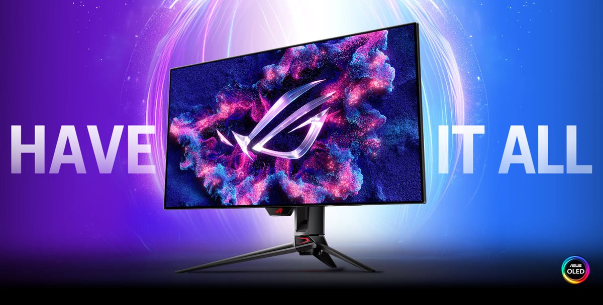 An image of ROG Swift OLED PG32UCDP with the OLED logo