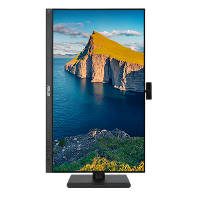 Der ASUS BE249QFK Monitor kann um 90° geschwenkt werden