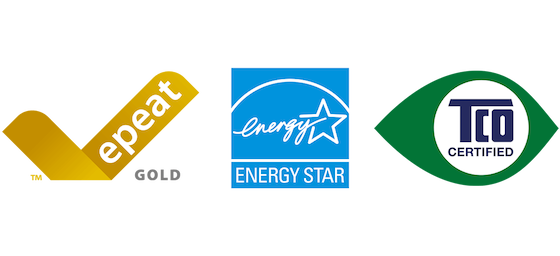 Epeat Silver, ENERGY STAR, TCO CERTIFIED-Logos
