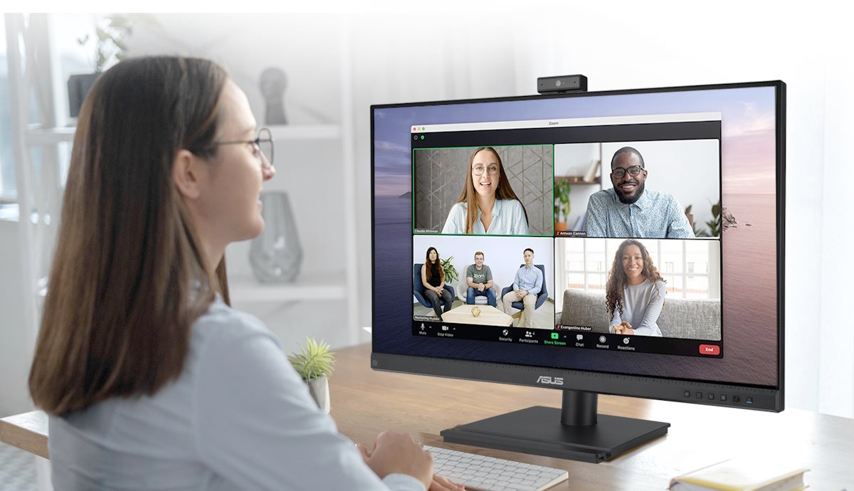Der ASUS BE249QFK Monitor wurde für Videokonferenzen oder Live-Streaming entwickelt