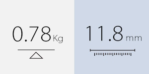 Der MB169CK wiegt 0,78 kg und ist nur 11,8 mm schmal 