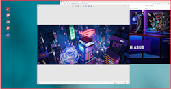 Der Screenshot des Desktops mit zwei geöffneten Fenstern. / Der Screenshot des Desktops mit zwei geöffneten Fenstern, wobei das obere Fenster auf normaler Helligkeit und das andere Fenster gedimmt ist.