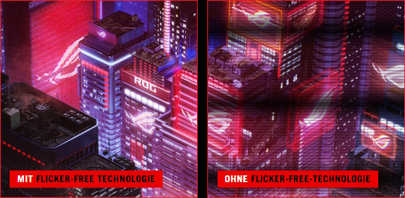 Monitor mit/ohne ASUS Flicker Free-Technologie