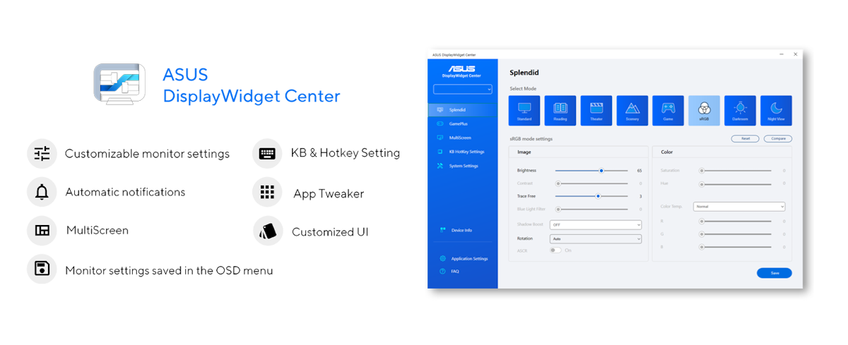 Monitor mit eingebauten Lautsprechern vorführen