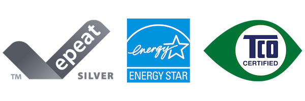 epeat GOLD, ENERGY STAR, TCO CERTIFIED-Logos