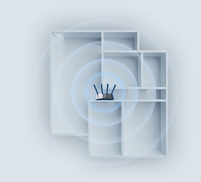 WiFi-Signale des RT-BE82U decken eine Wohnung ab