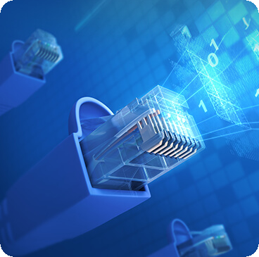 Ethernet-Kabel mit digitalen Daten