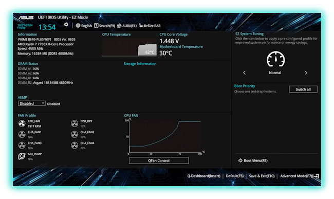 UEFI BIOS EZ-Modus UI.