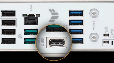 Rückseite USB 20 Gbps Typ-C®