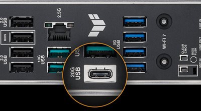 Rückseite USB 20Gbps Typ-C®
