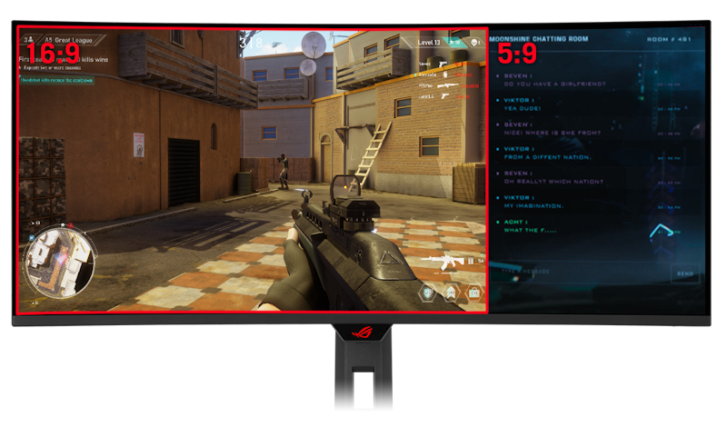 Der virtuelle Bildschirm kann so eingestellt werden, dass er auf dem Bild angezeigt wird.